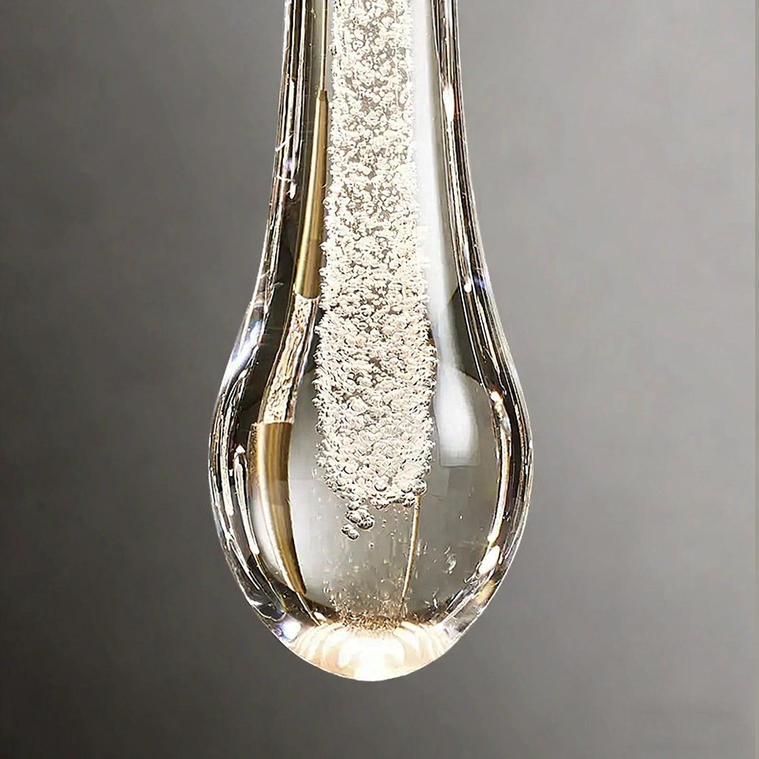 Raindrop Glass Solitaire - Hand-blown Glass Seed Detail | HoaiLamp