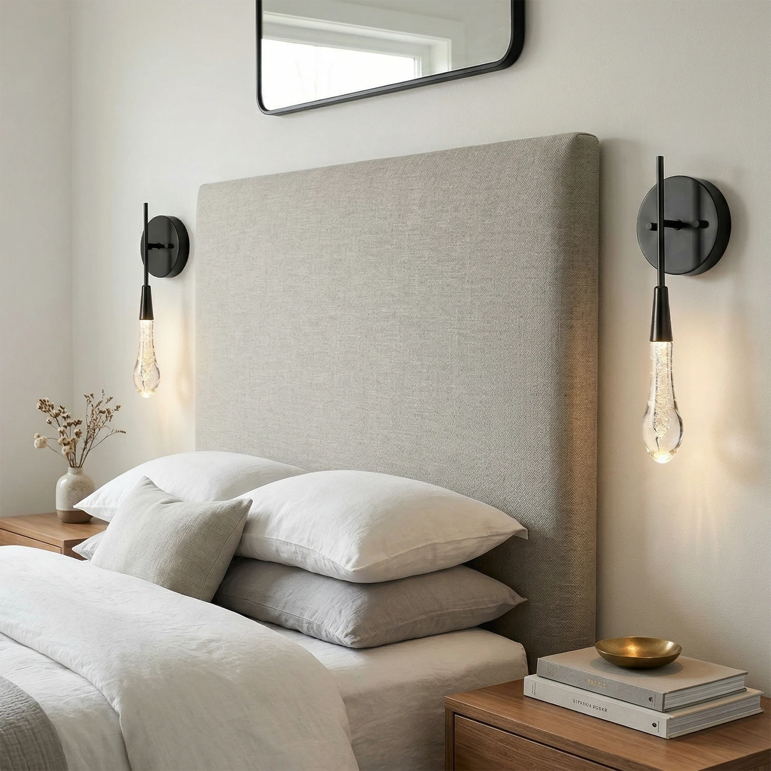 Raindrop Glass Solitaire - Serene Bedside Sanctuary | HoaiLamp