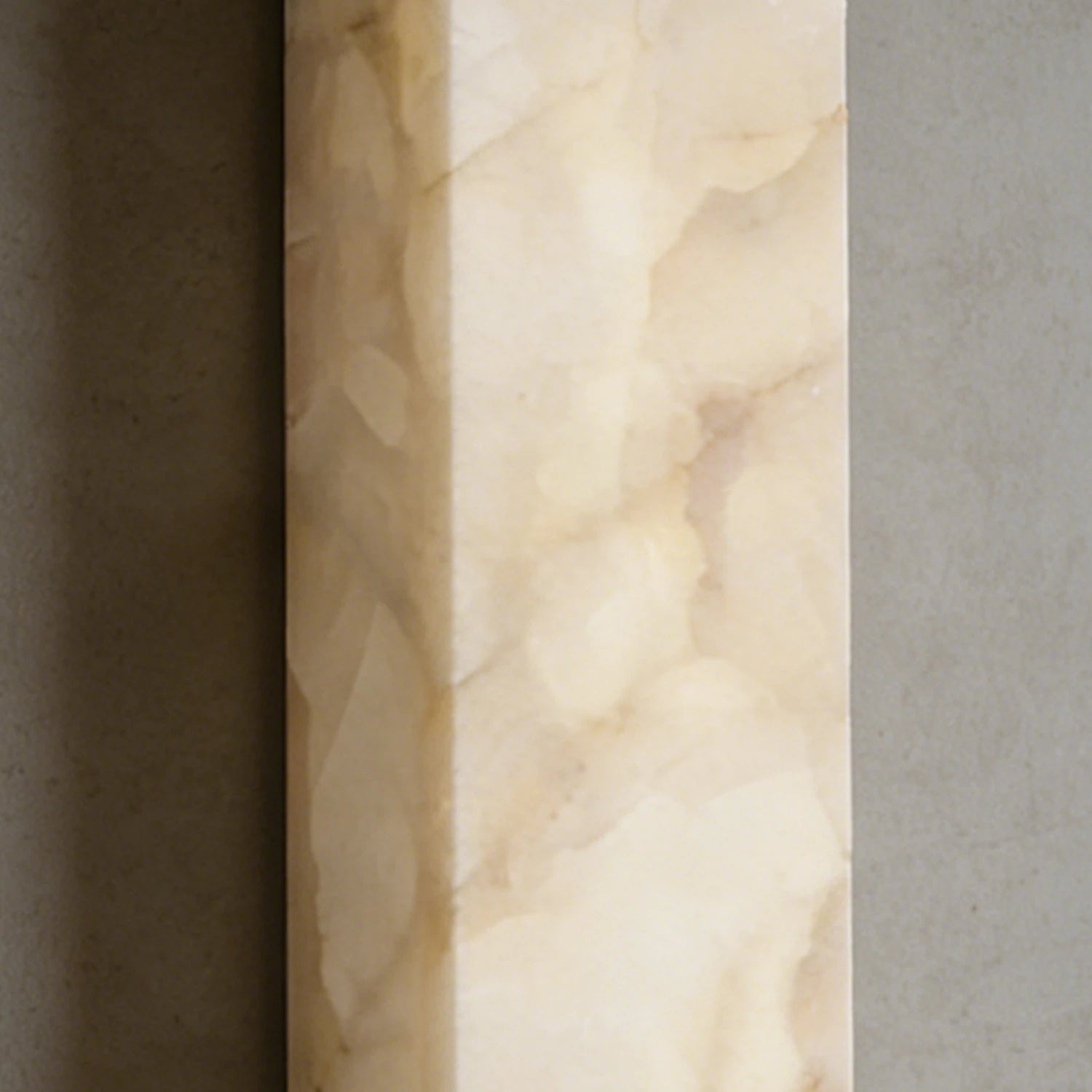 Rectangular Alabaster Wall Light - Natural Matte Alabaster Side Profile | HoaiLamp