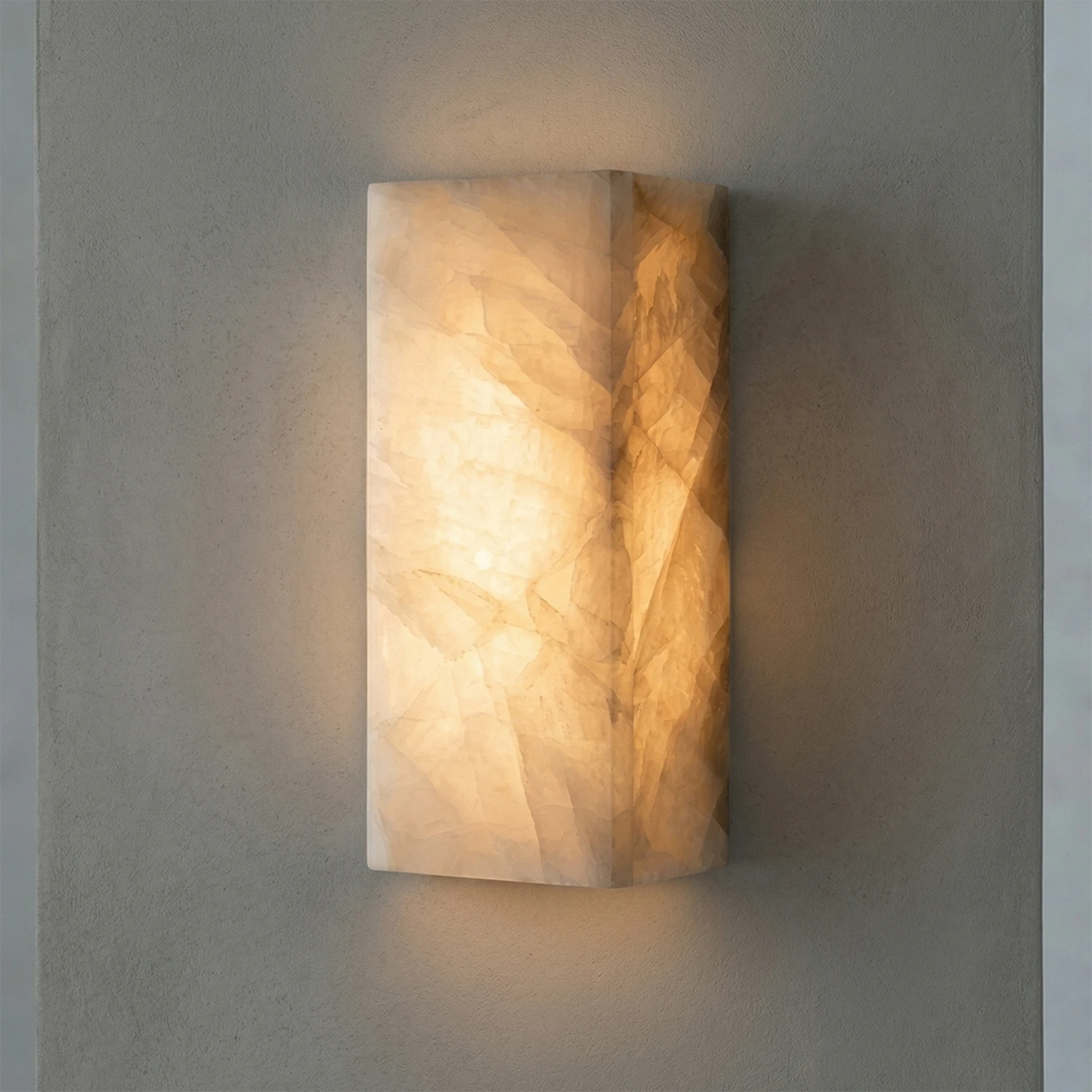 Rectangular Alabaster Wall Light - Standard Versatile Medium Scale | HoaiLamp