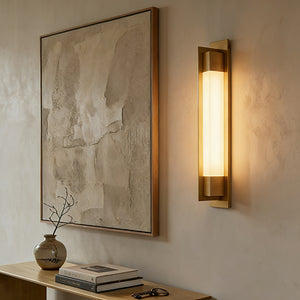 Rectangular Brass Resin LED Wall Lamp - Minimalist Console Table Art Lighting | HoaiLamp