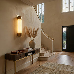 Rectangular Brass Resin LED Wall Lamp - Staircase Entrance Foyer Welcome Light | HoaiLamp
