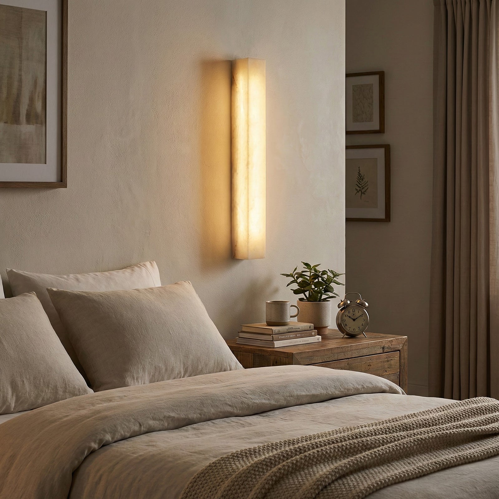 Rectangular Tubular Alabaster Wall Lamp