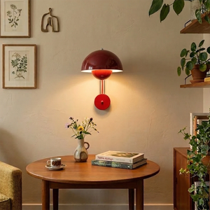 Flower Bud Wall Lamp - Vibrant Red Artistic Cafe Accent Lighting | HoaiLamp