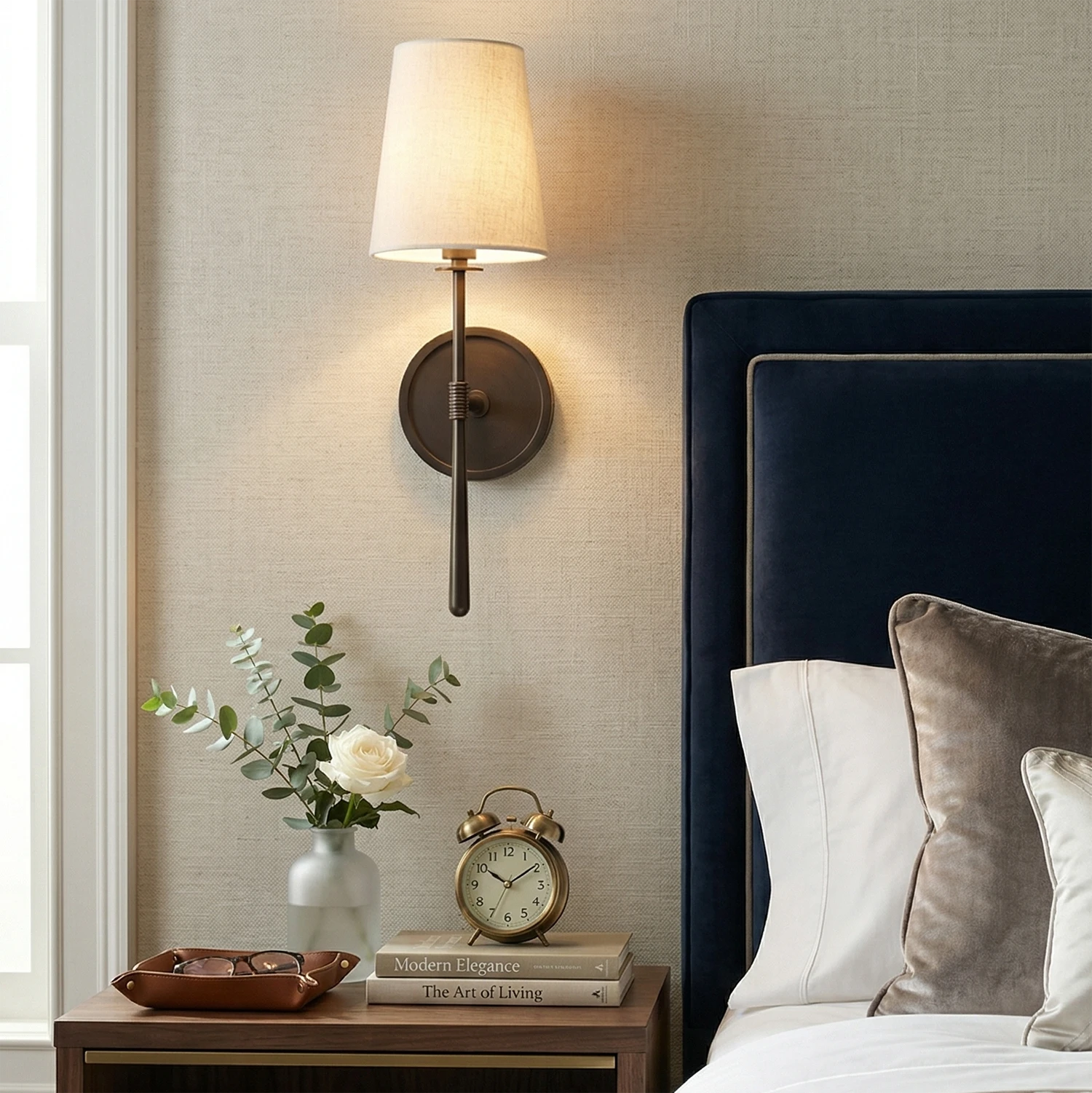 Rhoades Wall Sconce - Cozy Nightstand Reading Light | HoaiLamp