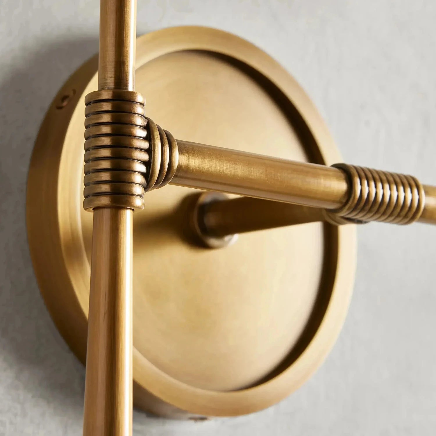 Rhoades Wall Sconce Detail - Close-up of Tapered Brass Arm | HoaiLamp