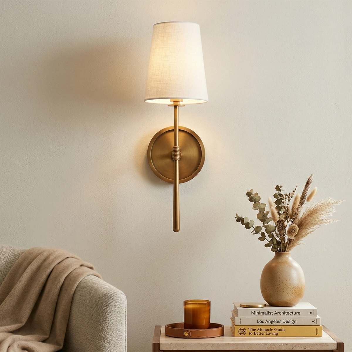Rhoades Wall Sconce - Tapered Shade & Slim Profile | HoaiLamp