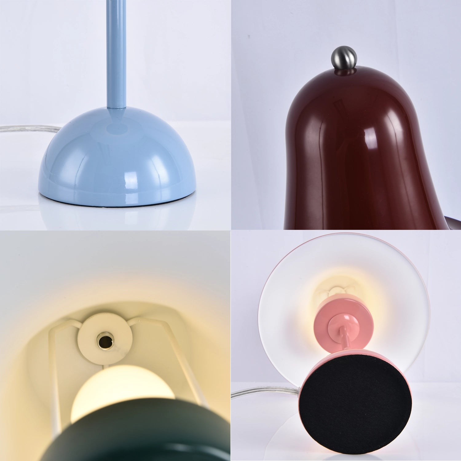 Ring Bell Table Lamp - Hardware Components Structural Multi-Angle Detail Collage | HoaiLamp