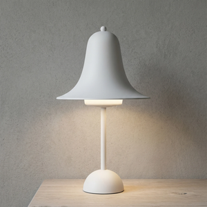 Ring Bell Table Lamp - Minimalist Matte White Studio Presentation Glow | HoaiLamp