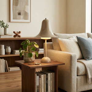 Ring Bell Table Lamp - Cozy Sand Beige Living Room Sofa Side Table | HoaiLamp