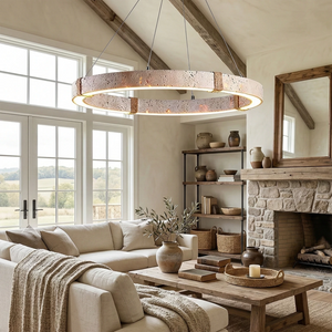 Rectangular Brass Resin LED Wall Lamp - Cozy Fireplace Lounge Wood Beam Ceiling Lighting | HoaiLamp