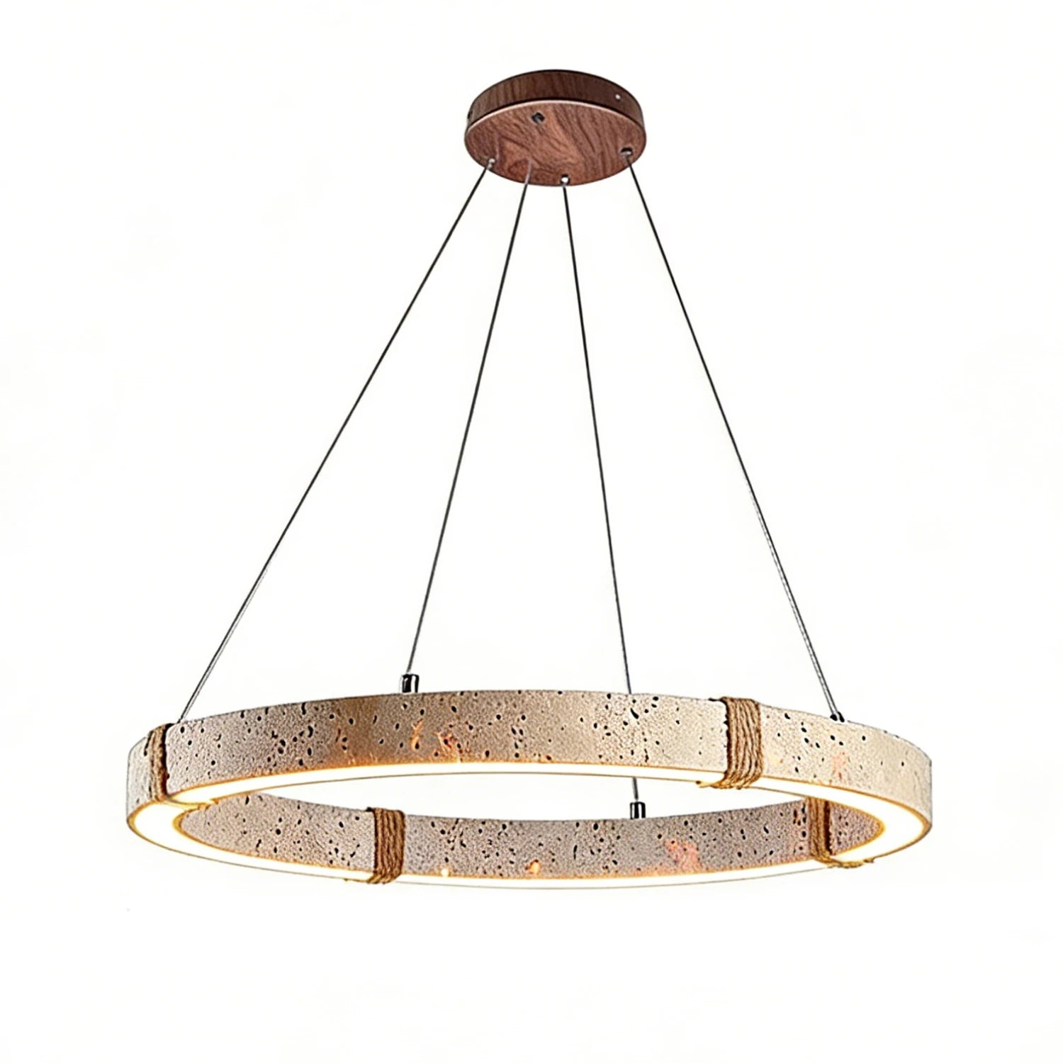 Modernist Earthy Resin Ring Light - Minimalist Suspended Fixture | HoaiLamp