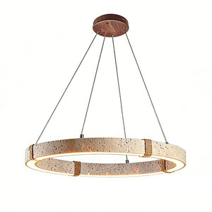 Modernist Earthy Resin Ring Light - Minimalist Suspended Fixture | HoaiLamp