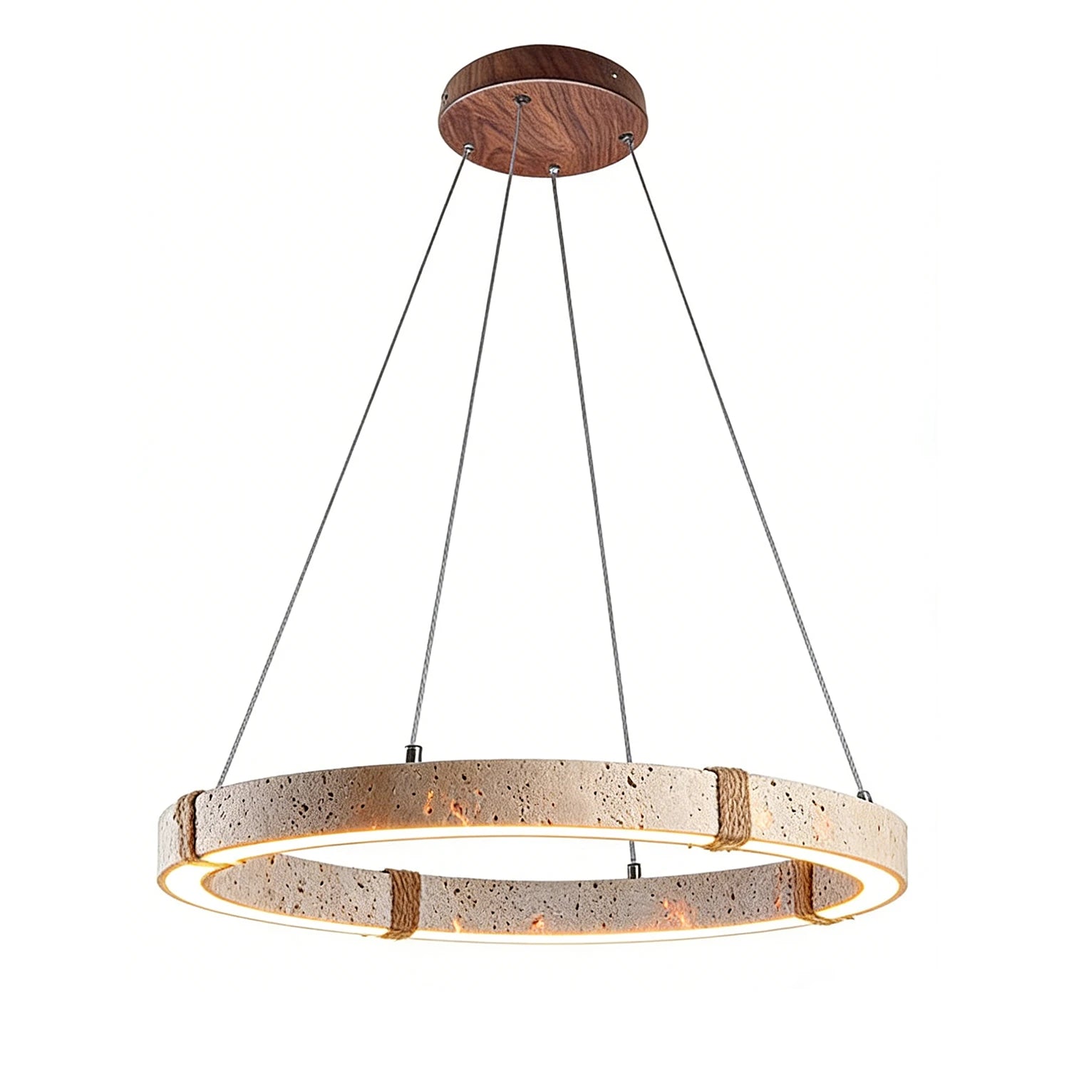 Nordic Speckled Resin Ring Lamp - Light Wood Accent | HoaiLamp