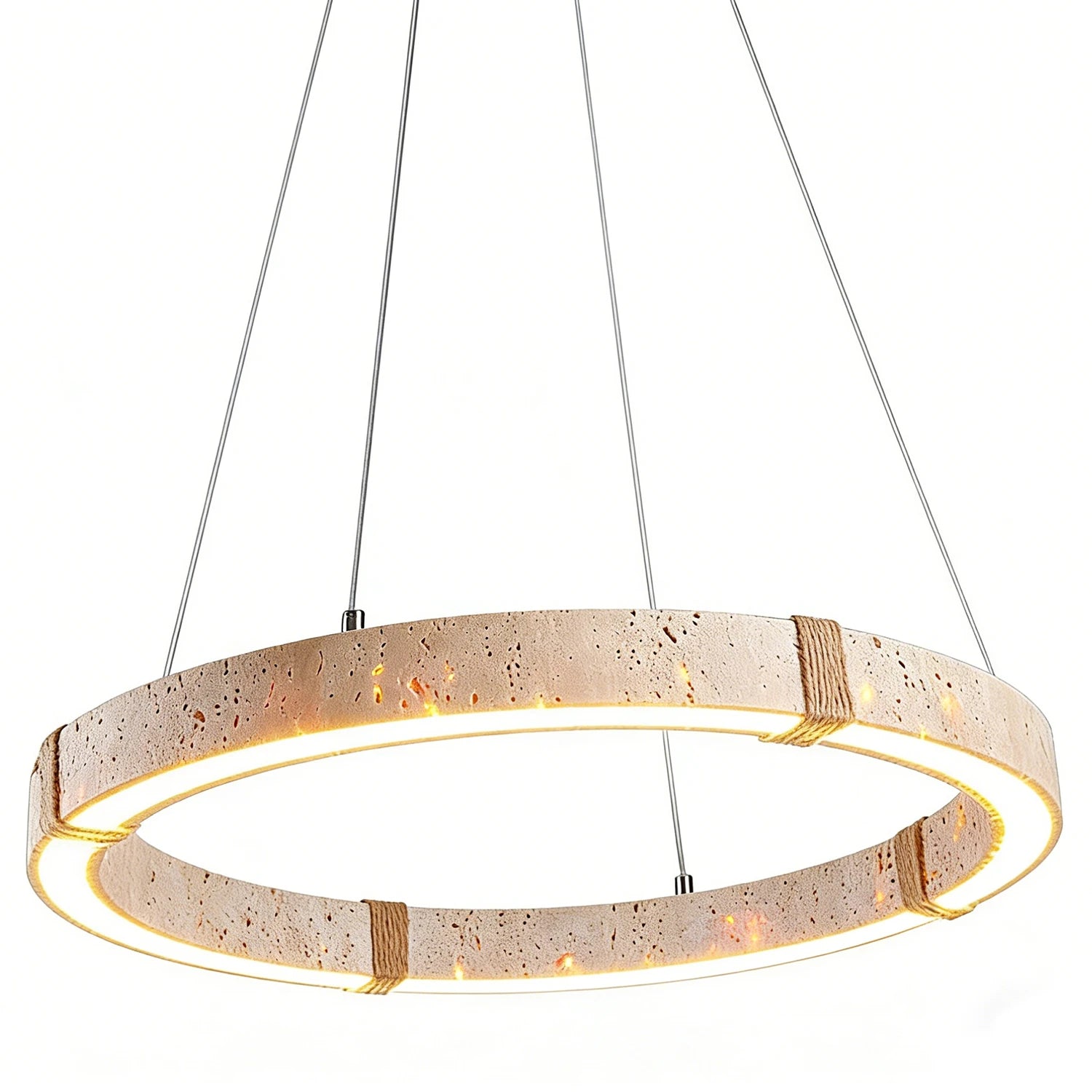 Modern Resin Hoop Light - Warm Glow Underside Perspective | HoaiLamp