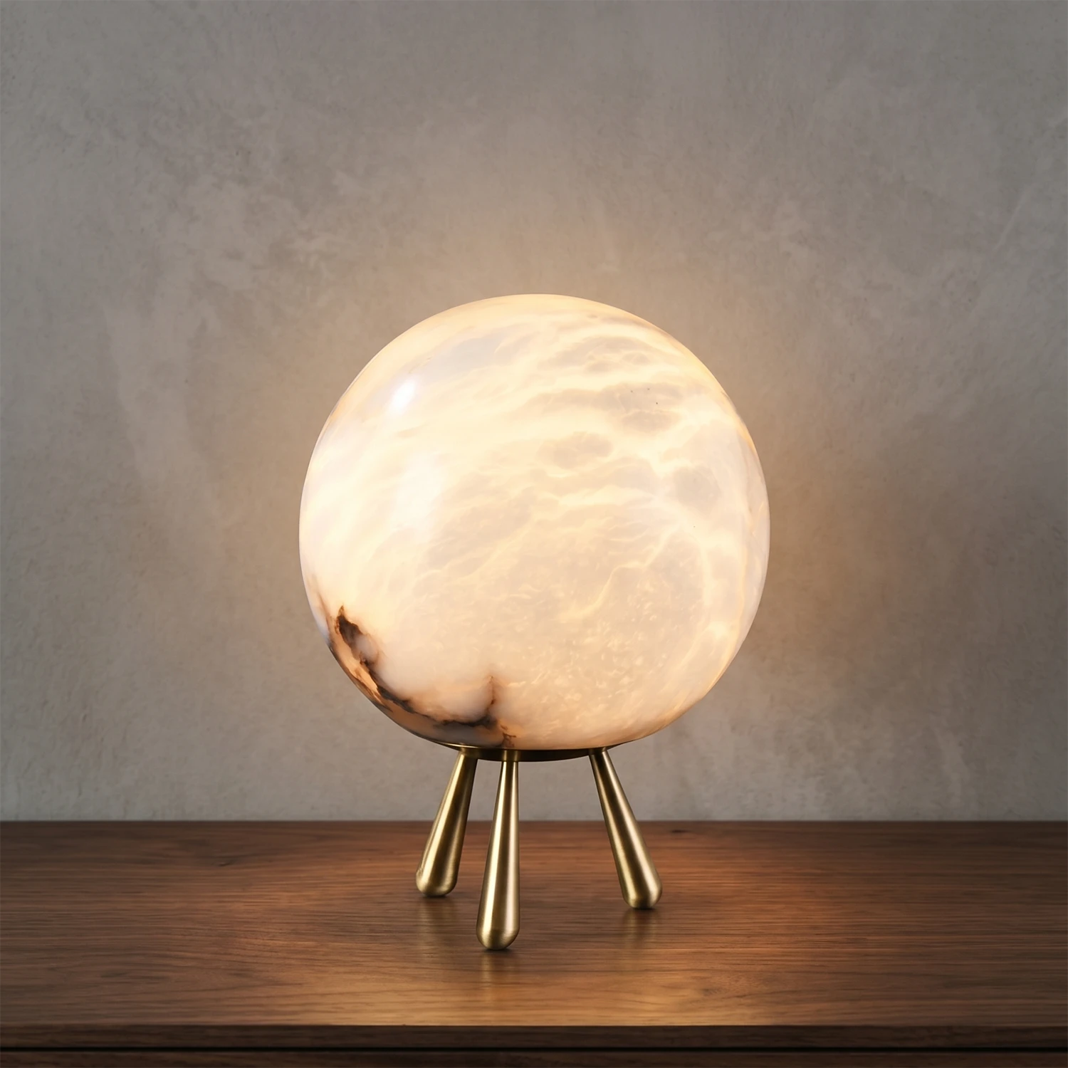 Romy Alabaster Table Lamp - Soft Glow Night Light Effect | HoaiLamp