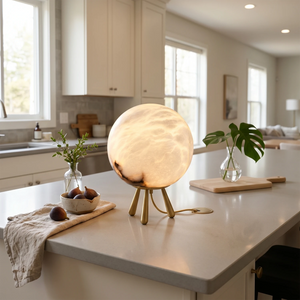 Romy Alabaster Table Lamp - Bright Modern Kitchen Island Accent | HoaiLamp
