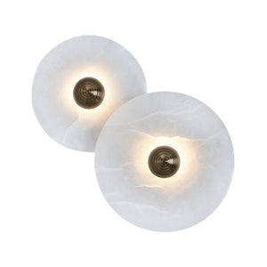 Round Alabaster Wall Lamp - Dual-Layer Overlap | HoaiLamp