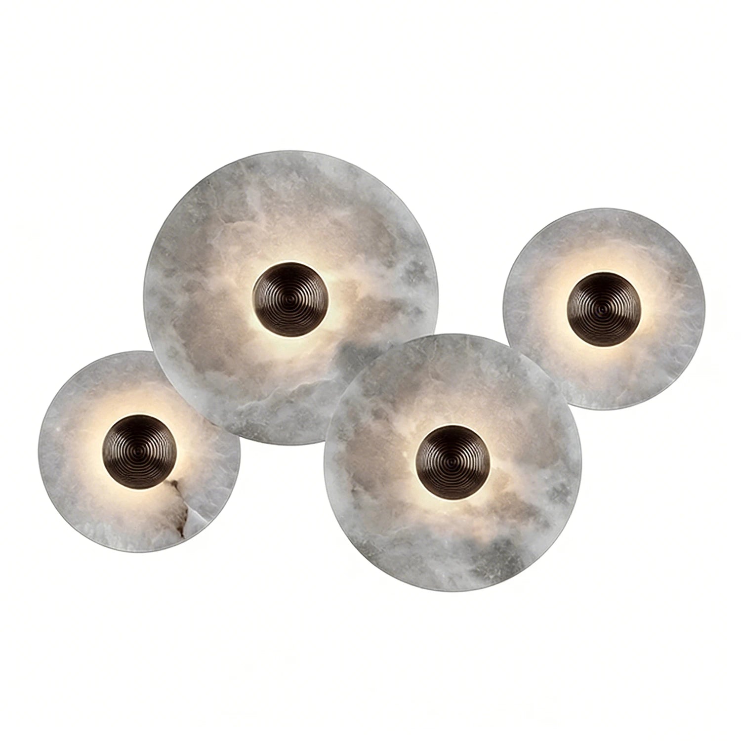 Round Alabaster Wall Lamp - Quintet Artistic Array | HoaiLamp