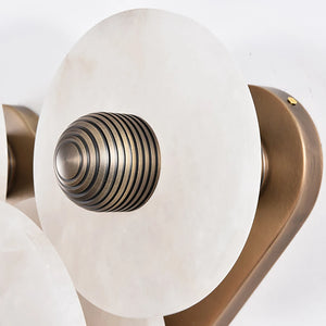 Round Alabaster Wall Lamp - Side Profile Hardware | HoaiLamp