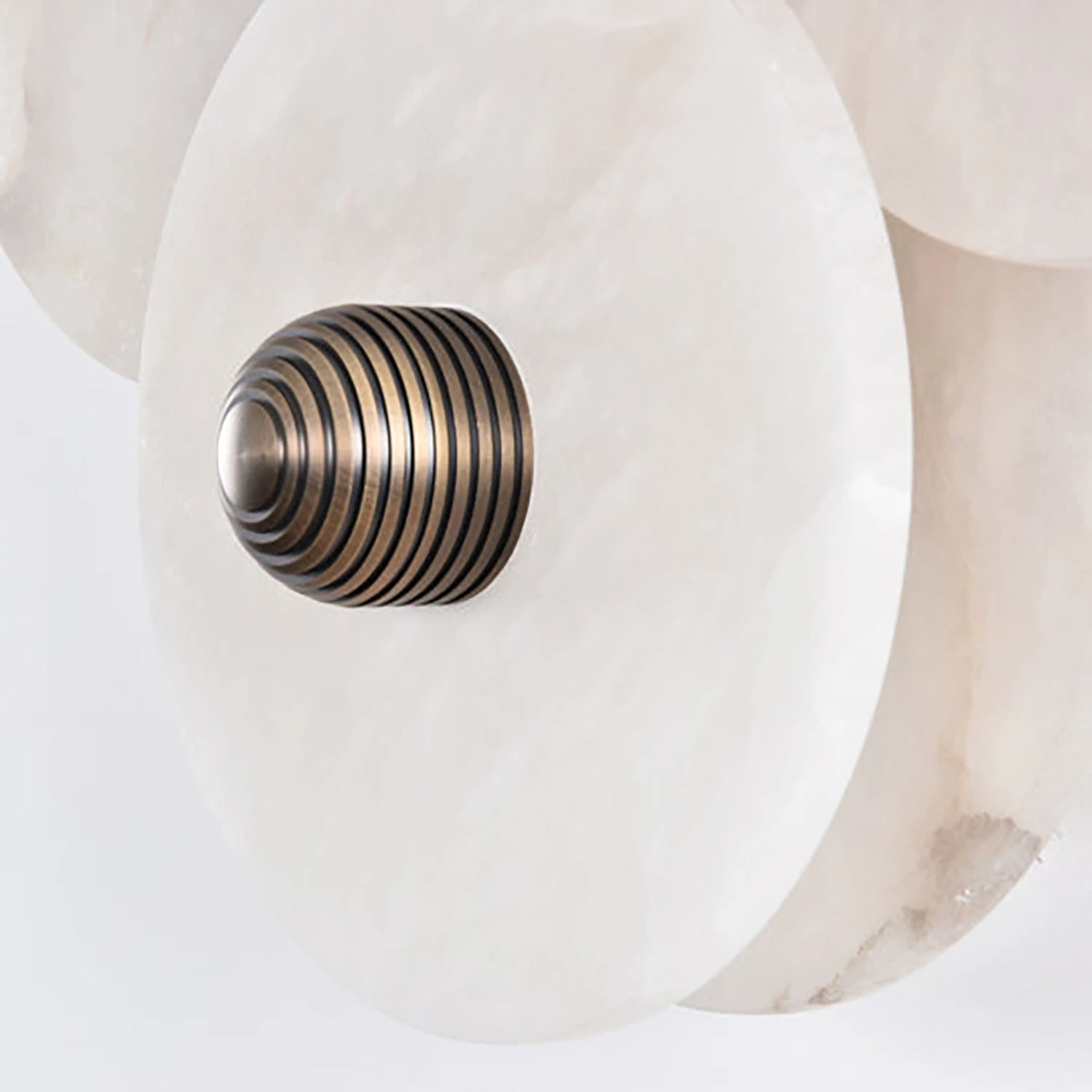 Round Alabaster Wall Lamp - Textured Brass Core | HoaiLamp