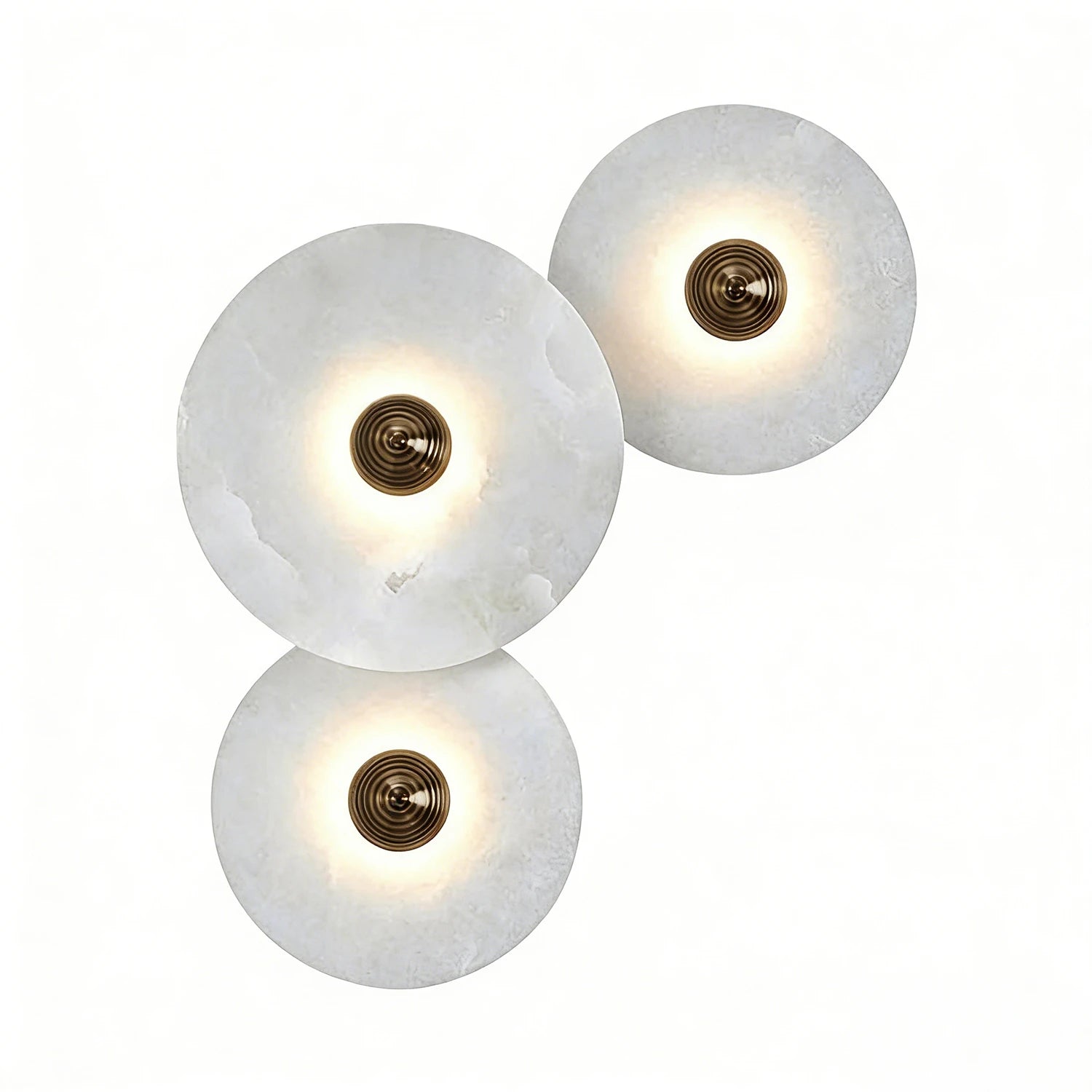 Round Alabaster Wall Lamp - Triple Linear Cluster | HoaiLamp