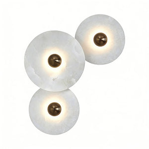 Round Alabaster Wall Lamp - Triple Linear Cluster | HoaiLamp
