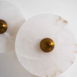 Round Alabaster Wall Lamp - Natural Alabaster Grain | HoaiLamp