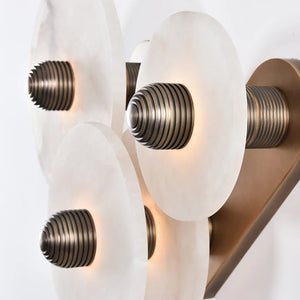 Round Alabaster Wall Lamp - Multi-head Support Bracket | HoaiLamp