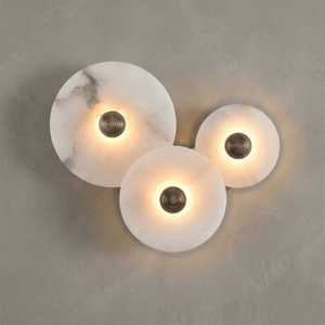 Round Alabaster Wall Lamp - Compact Triangular Cluster | HoaiLamp
