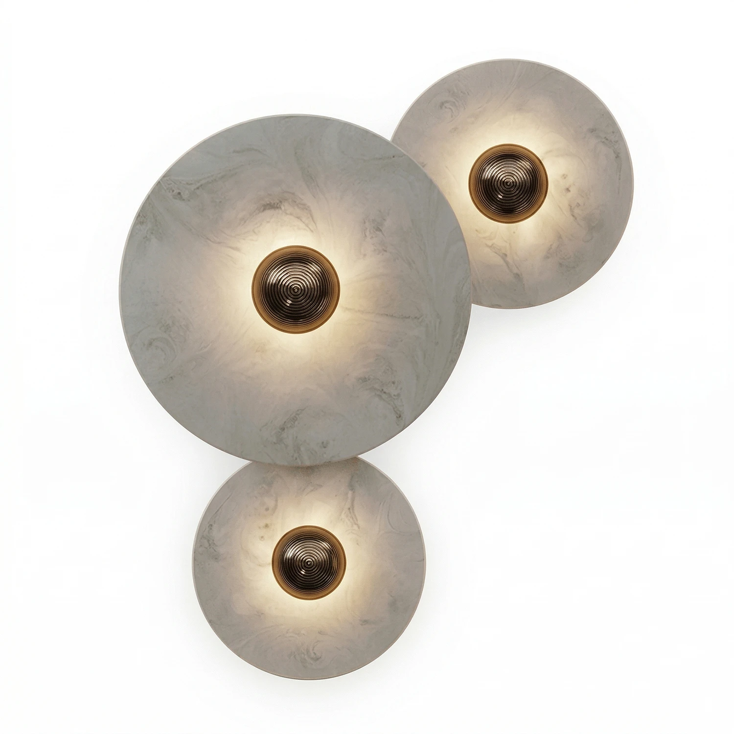 Round Alabaster Wall Lamp - Dramatic Dark Background Contrast | HoaiLamp