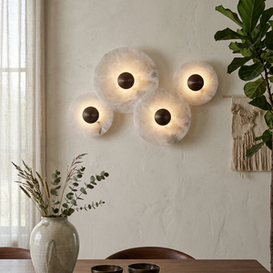 Round Alabaster Wall Lamp - Modern Dining Cluster | HoaiLamp