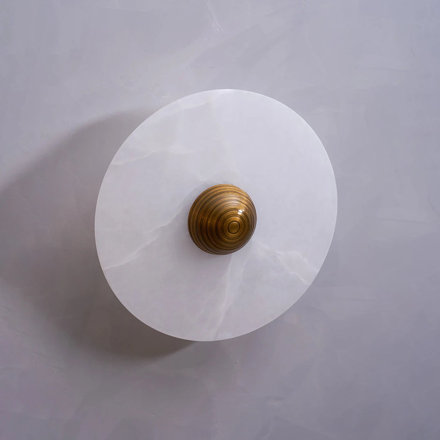 Round Alabaster Wall Lamp - Minimalist Circular Purity | HoaiLamp