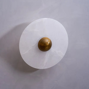 Round Alabaster Wall Lamp - Minimalist Circular Purity | HoaiLamp