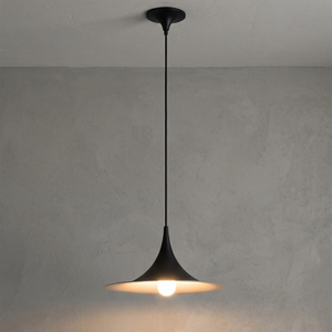 Sami Trumpet Pendant Light - Dark Charcoal Silhouette Under-Glow Ambiance | HoaiLamp