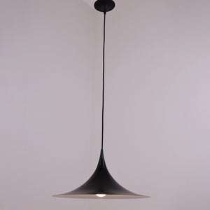 Sami Trumpet Pendant Light - Minimalist Matte Black Pastel Violet Background | HoaiLamp