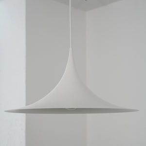 Sami Trumpet Pendant Light - Architectural Matte White Geometric Corner Detail | HoaiLamp