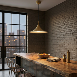 Sami Trumpet Pendant Light - Luxury Gold Brass Loft Bar Counter Cityview | HoaiLamp