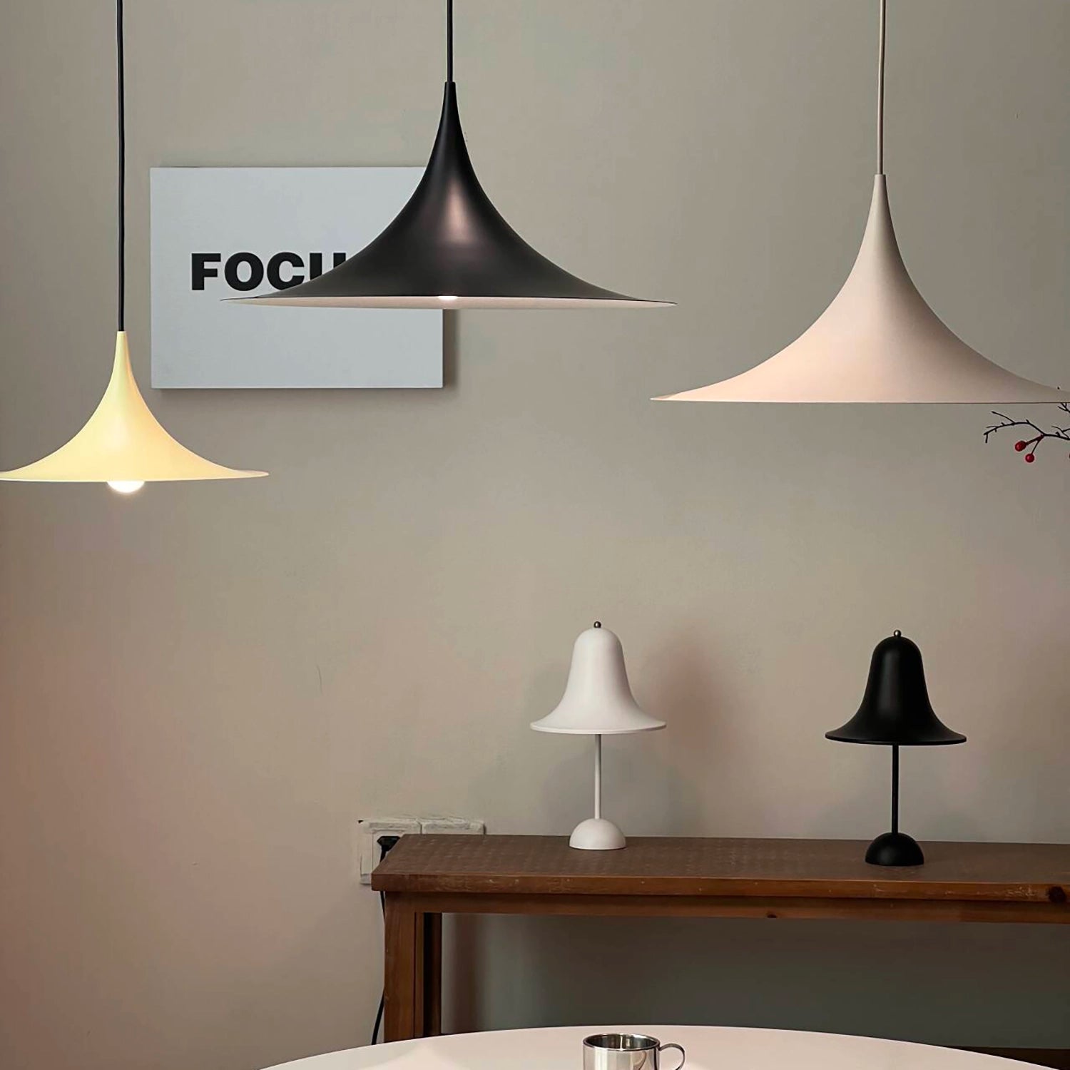 Sami Trumpet Pendant Light - Multi-Color Nordic Silhouette Exhibition Display | HoaiLamp