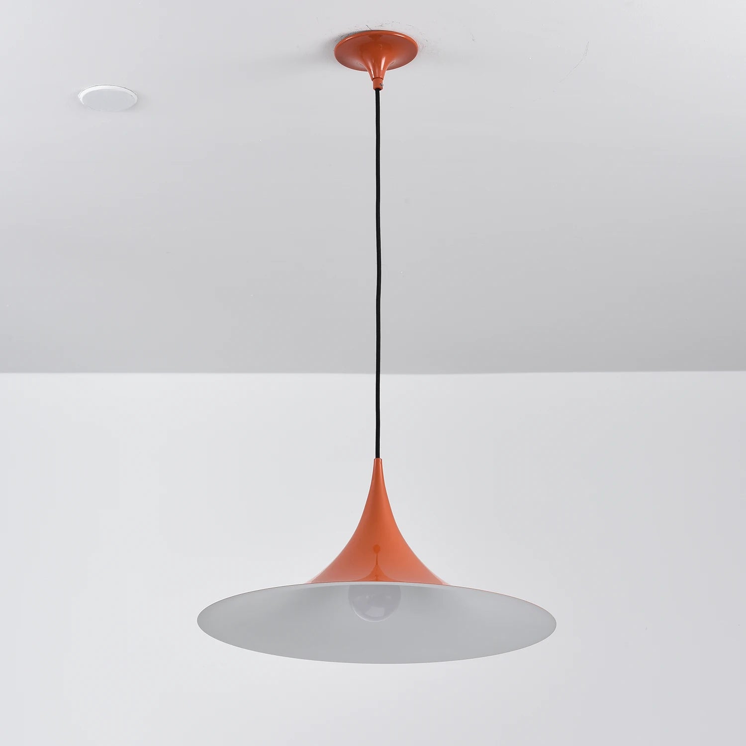 Sami Trumpet Pendant Light - Vibrant Coral Orange Off-Light Commercial Display | HoaiLamp