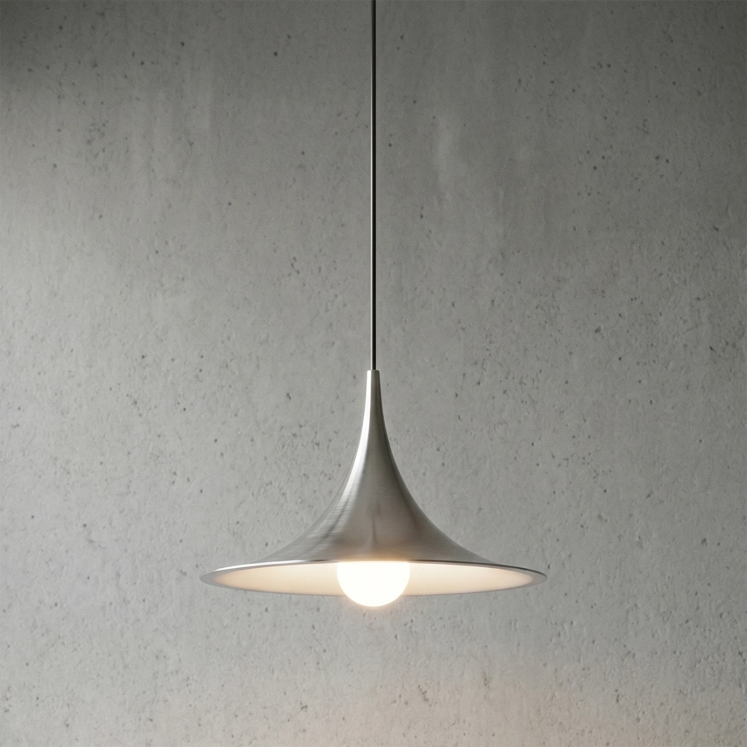Sami Trumpet Pendant Light - Sleek Chrome Chrome Finish Textured Surface | HoaiLamp