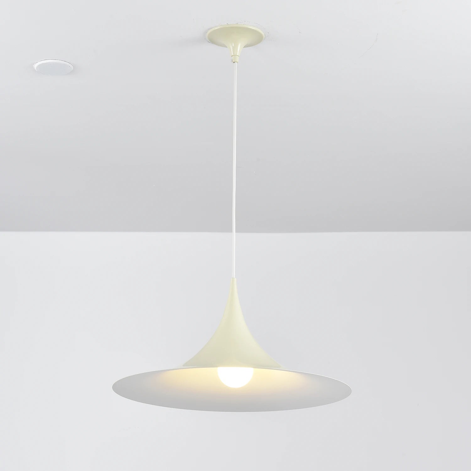 Sami Trumpet Pendant Light - Elegant Ivory Yellow Warm Under-Glow Studio | HoaiLamp