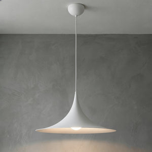 Sami Trumpet Pendant Light - Minimalist Matte White Studio Presentation | HoaiLamp