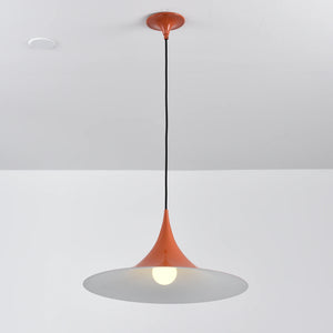 Sami Trumpet Pendant Light - Bold Terracotta Orange Bottom-Lit Studio View | HoaiLamp