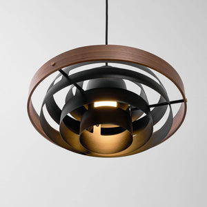 Saturno Tiered Ring Pendant Light - Single Light Glow Detail | HoaiLamp