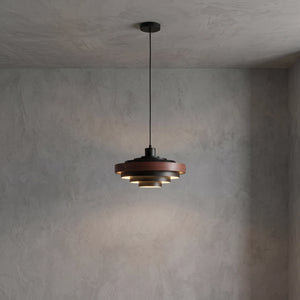 Saturno Tiered Ring Pendant Light - Concrete Wall Setting Option 6 | HoaiLamp
