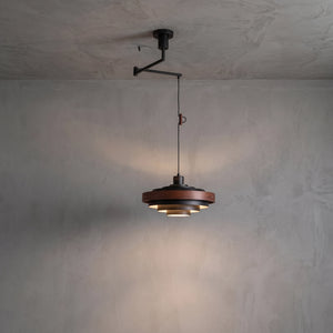 Saturno Tiered Ring Pendant Light - Concrete Wall Setting Option 8 | HoaiLamp