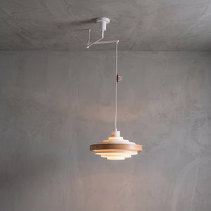 Saturno Tiered Ring Pendant Light - Concrete Wall Setting Option 5 | HoaiLamp