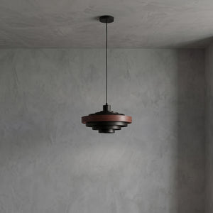 Saturno Tiered Ring Pendant Light - Concrete Wall Setting Option 4 | HoaiLamp