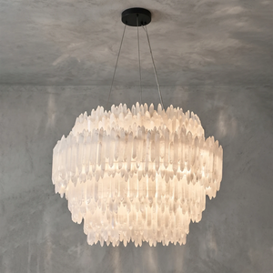 Montfaucon Round Chandelier - Celestial Stalactite Design with Healing Crystal Energy | HoaiLamp
